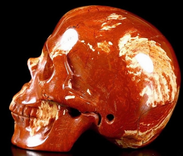 Red Snake Skin Jaspis Skull